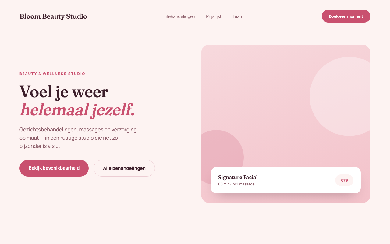 Concept-ontwerp voor een beauty salon