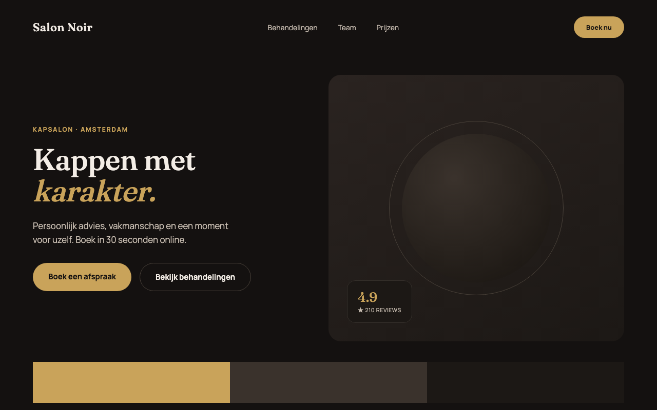 Concept-ontwerp voor een kapsalon