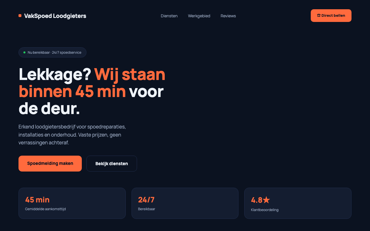 Concept-ontwerp voor een loodgieter