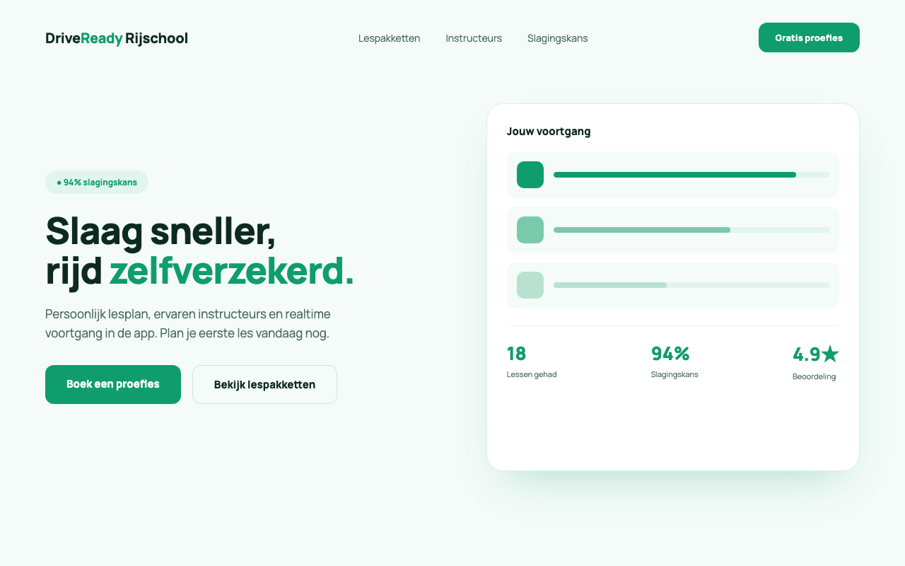 Concept-ontwerp voor een rijschool